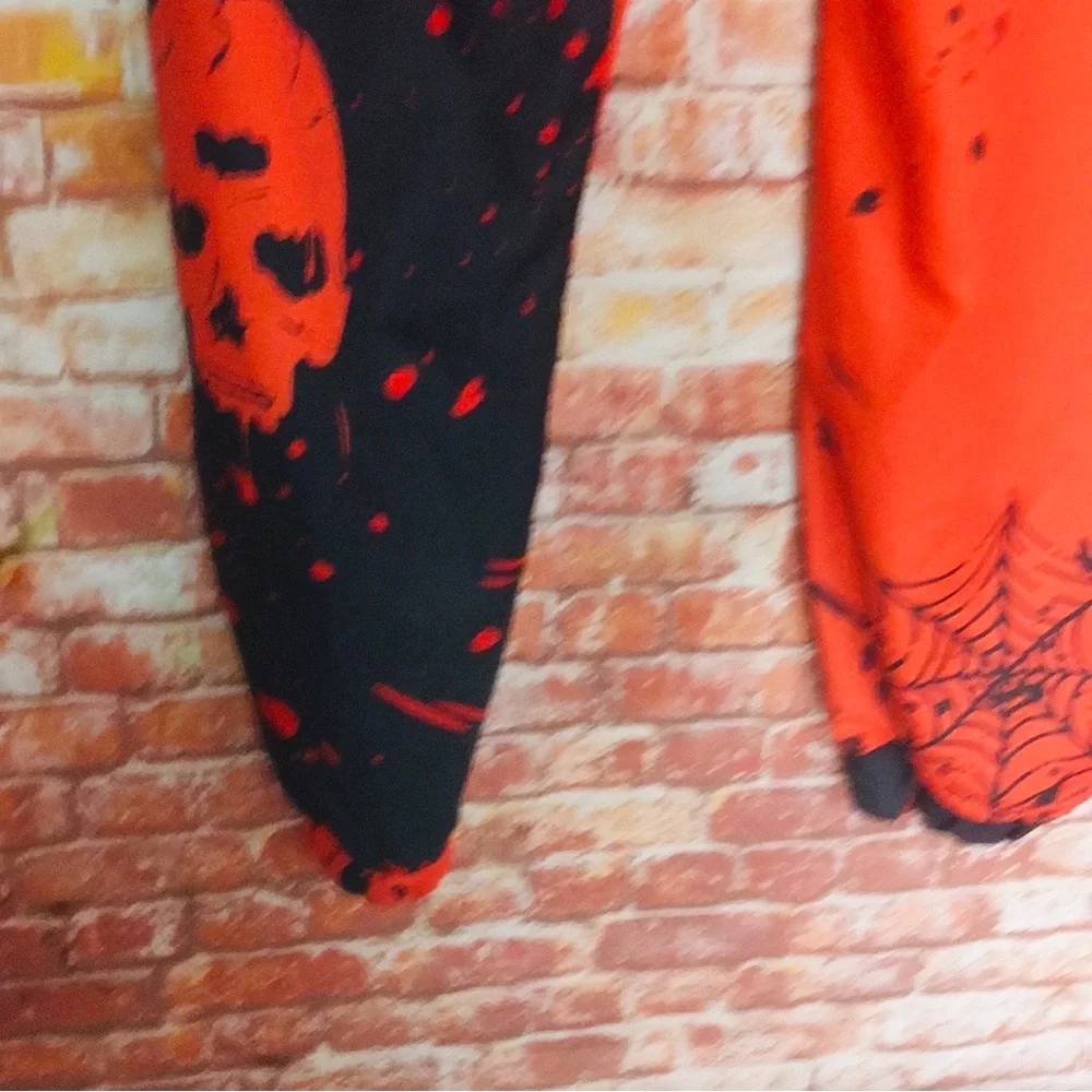 Romwe Black and Orange Halloween Themed Wind Jogger Pants - Picture 5 of 7